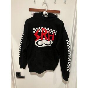 SRH Men's Skater/Surfer No Guts Hoodie, Black/White/Red, Medium